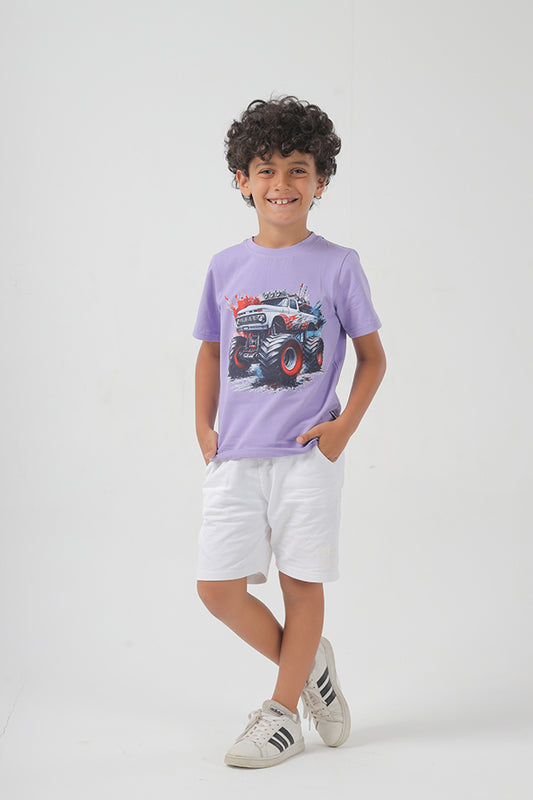 Cool Moster Truck Cotton T-shirt For Boys