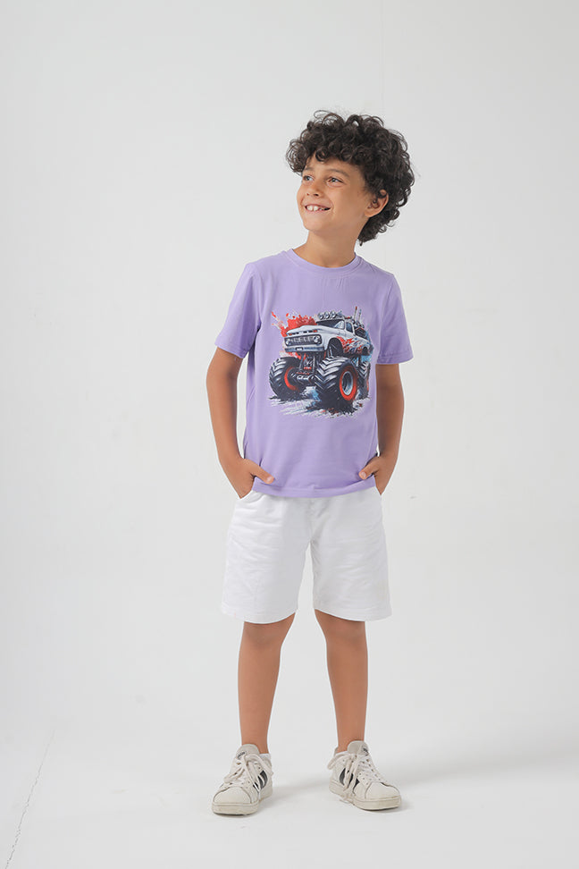 Cool Moster Truck Cotton T-shirt For Boys