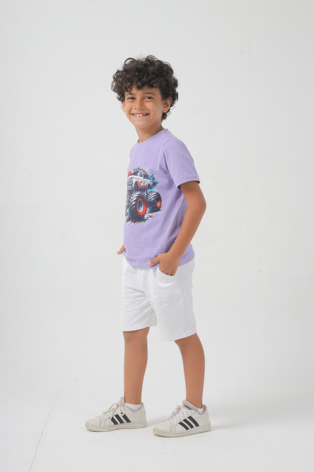 Cool Moster Truck Cotton T-shirt For Boys