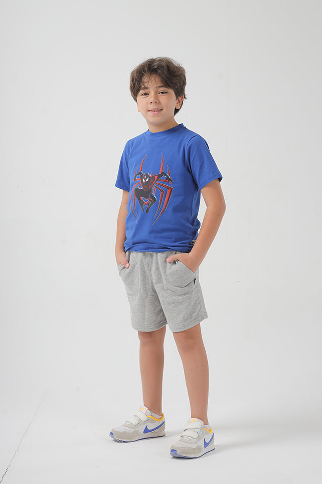 Gray Cotton Short For Boys