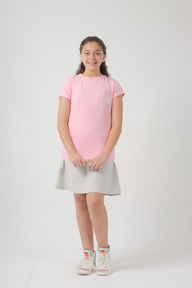 Gray Cotton Skort For Girls