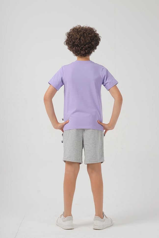 Gray Cotton Short For Boys