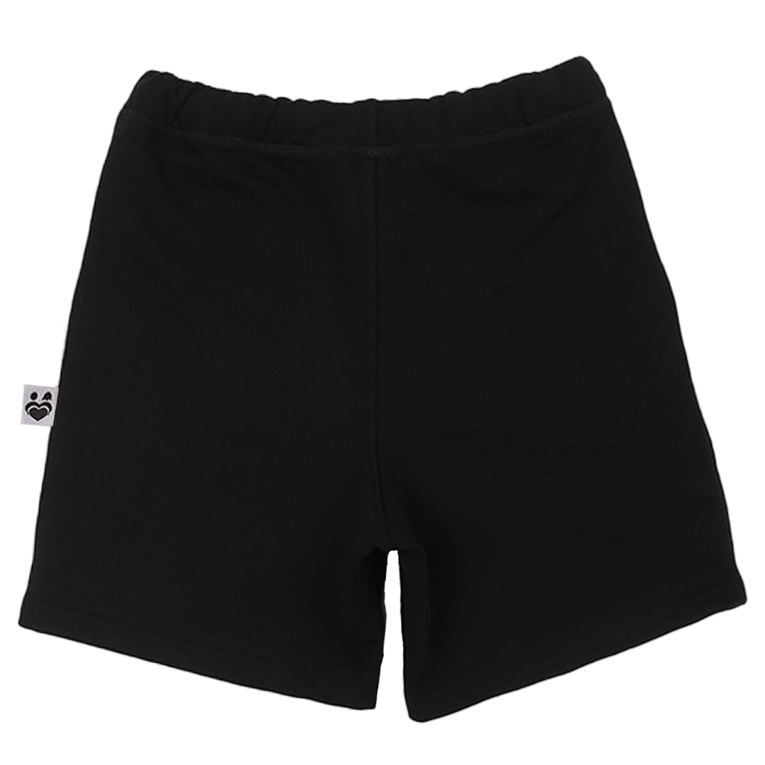 Black Cotton Short For Boys