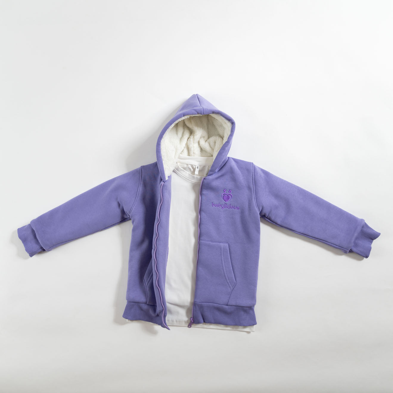 Double layered fleece hoodie-Lavender