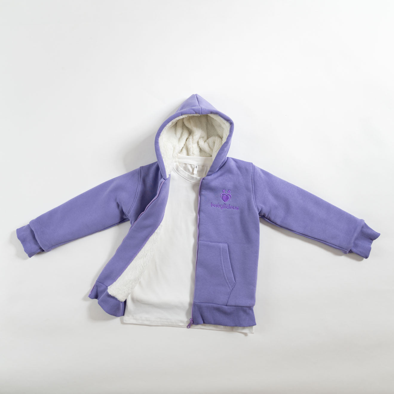 Double layered fleece hoodie-Lavender