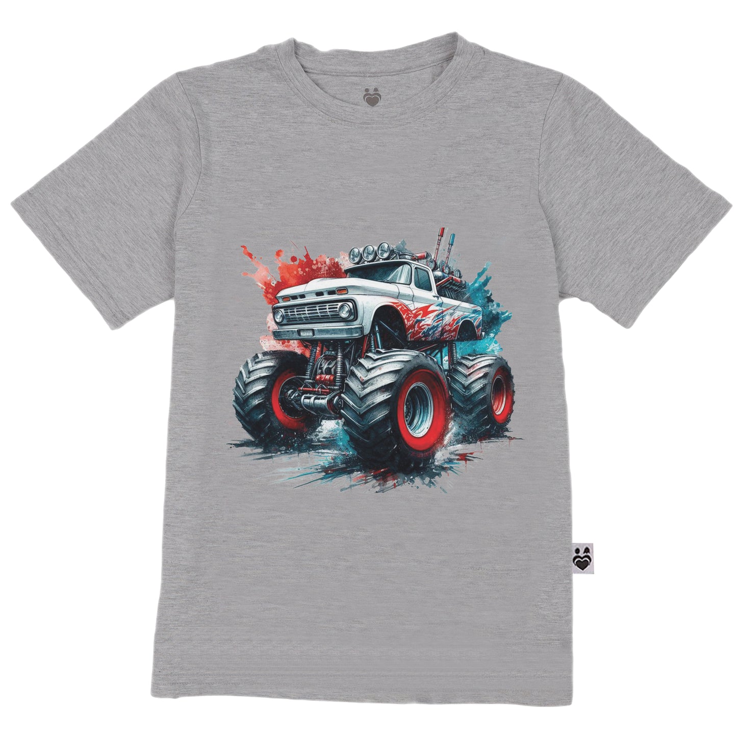 Cool Moster Truck Cotton T-shirt For Boys