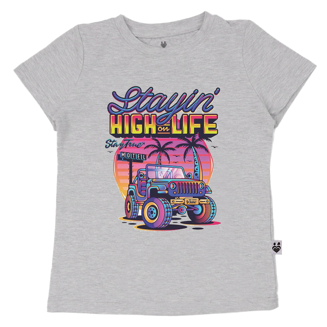 Stay High On Life Cotton T-shirt for Girls