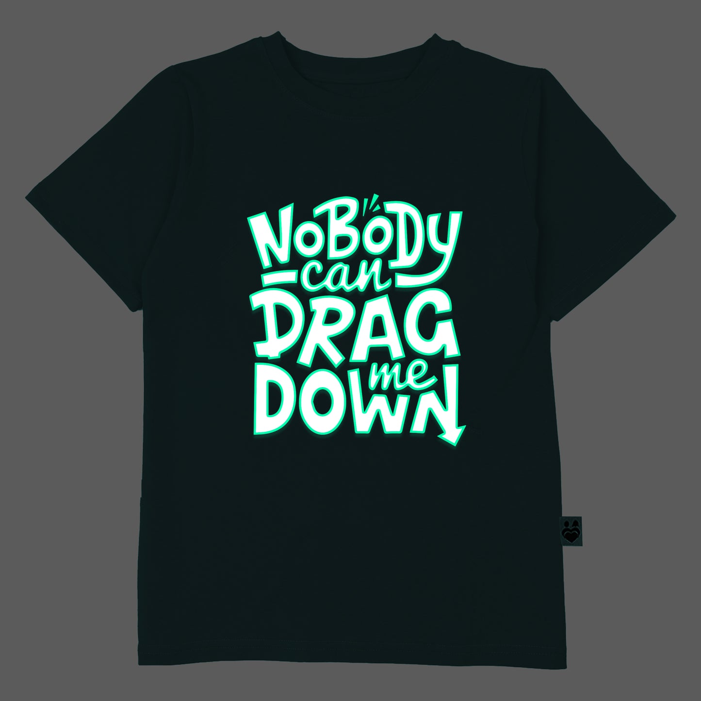 Nobody Can Drag Me Down glow in the dark T-shirt For Boy White Print