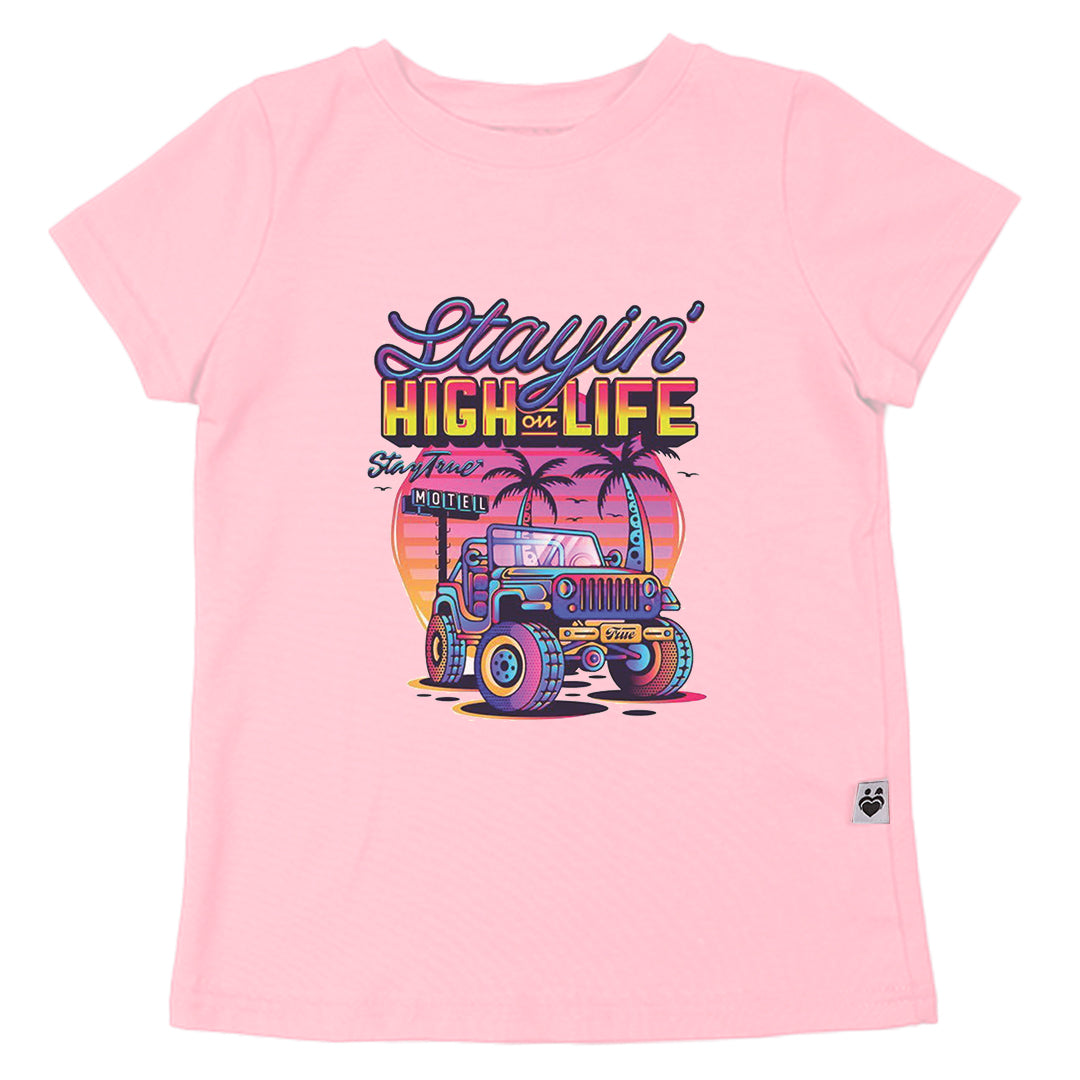 Stay High On Life Cotton T-shirt for Girls