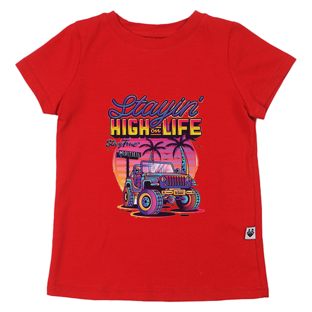 Stay High On Life Cotton T-shirt for Girls