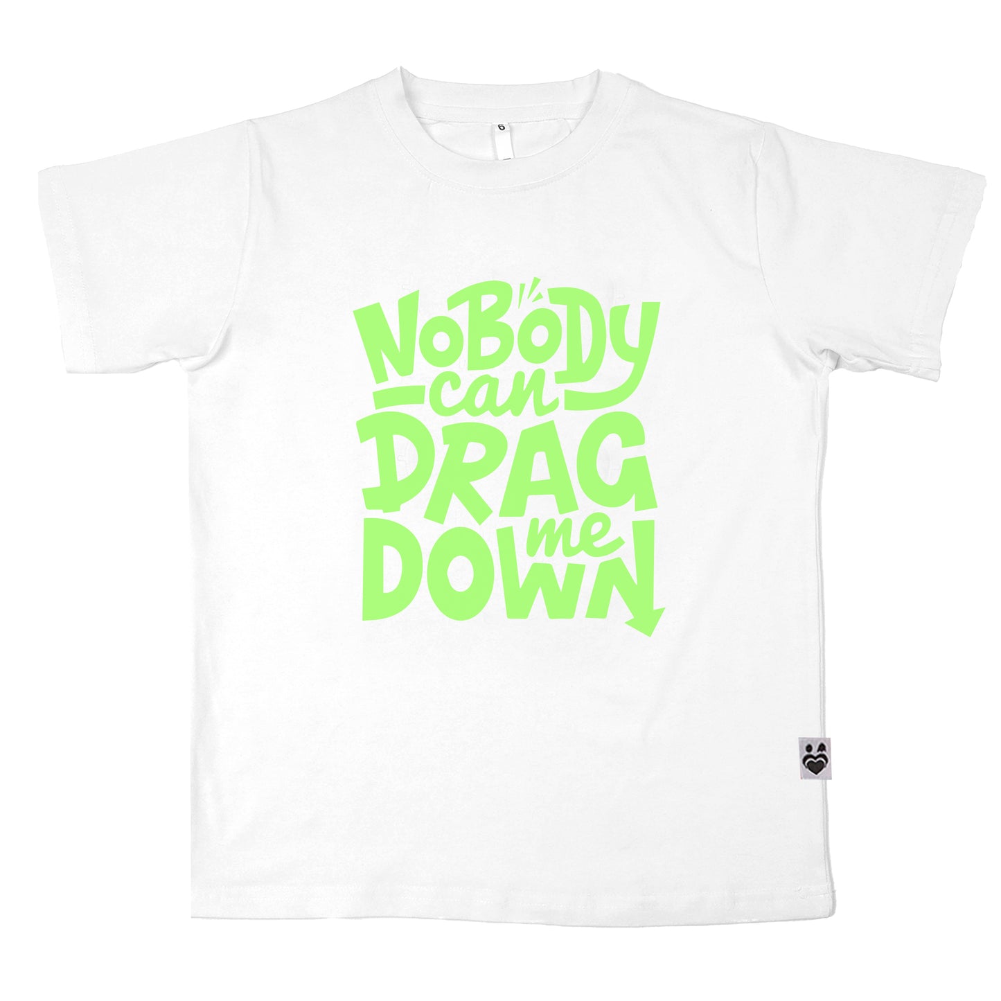 Nobody Can Drag Me Down glow in the dark T-shirt For Boy Green Print