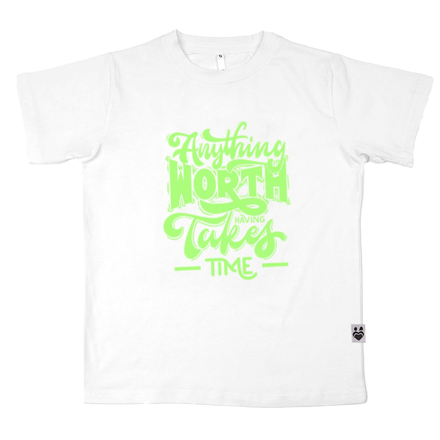 Anything Worth Having Takes Time Glow in the dark T-shirt For Boy Green Print