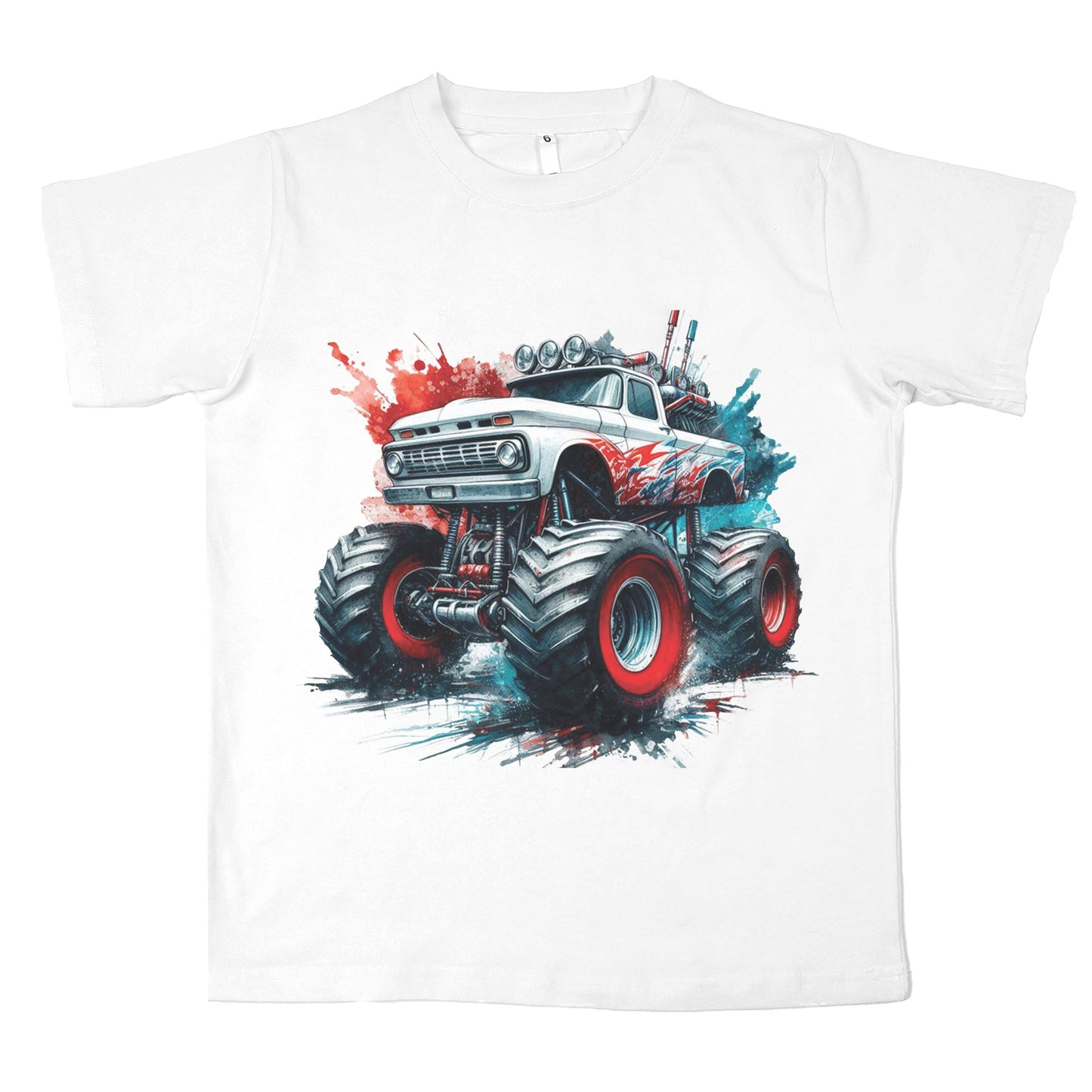 Cool Moster Truck Cotton T-shirt For Boys