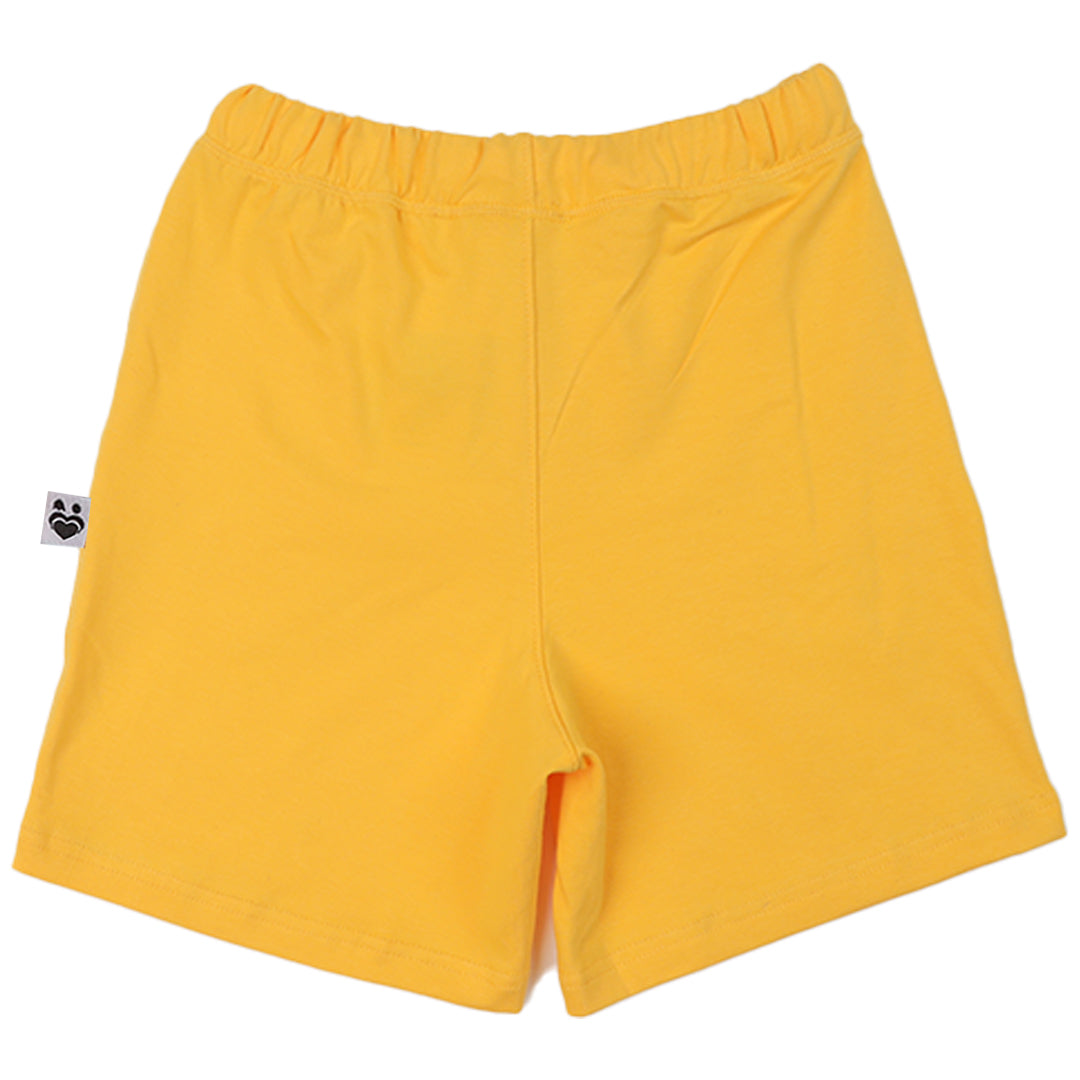 Yellow Cotton Short For Boys