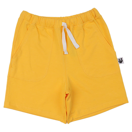 Yellow Cotton Short For Boys